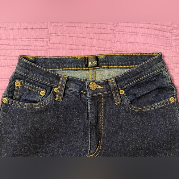 Juno Women’s Dark Blue Figure Flattering Straight Leg Jeans Sz 25/34.5” - Picture 3 of 4